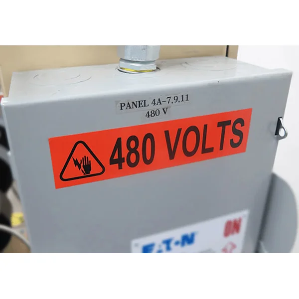 étiquettes de panneaux électriques personnalisées – durables et résistantes à la chaleur