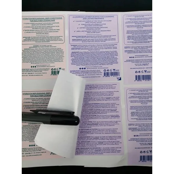 étiquettes sandwich personnalisées – multicouches pelables et révélatrices