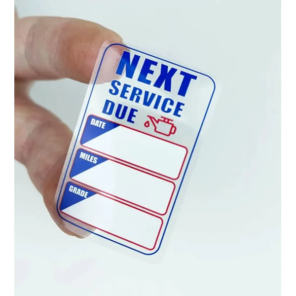 autocollants de vidange d'huile personnalisés – résistants au soleil, inscriptibles et durables