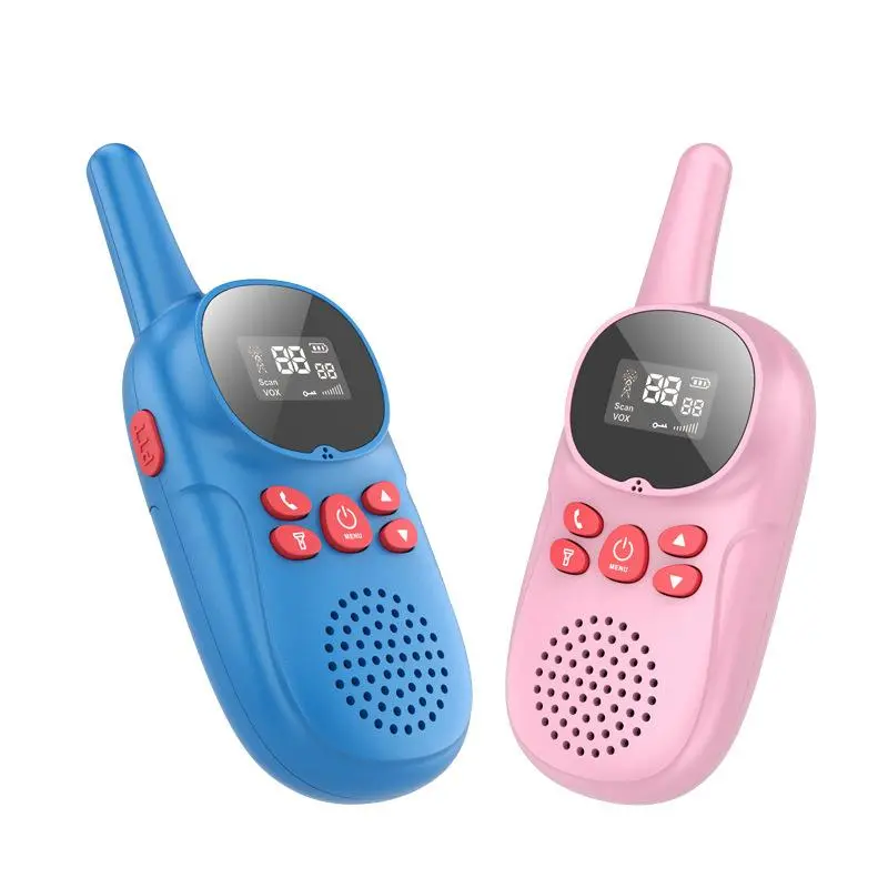 1.5 inch LED light 4*AAA dry battery 3km walkie talkie for kids