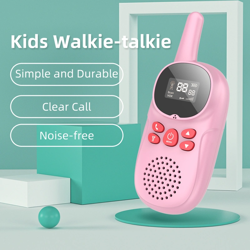 1.5 inch LED light 4*AAA dry battery 3km walkie talkie for kids