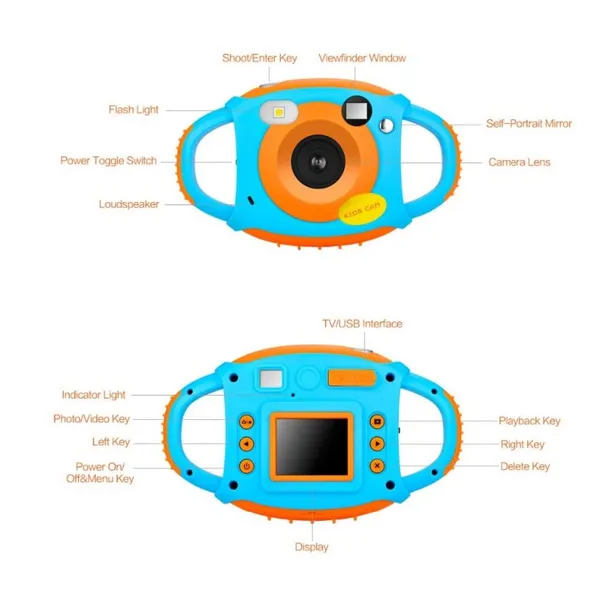 2.0 inch HD 1080P 400mAh 5MP selfie kids digital camera