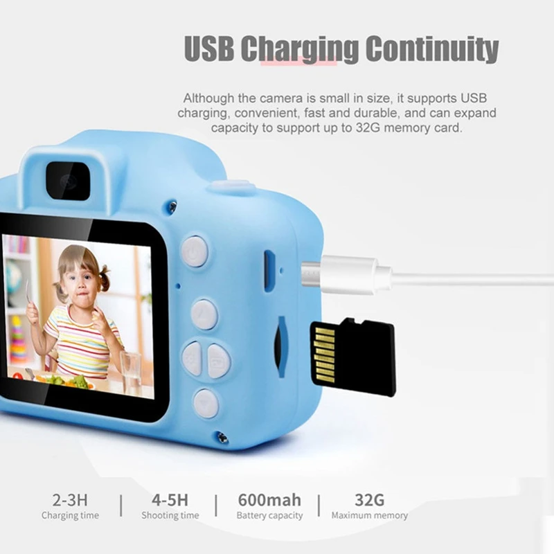 2.0 inch HD 1080P 720P 400mAh 20MP selfie kids digital camera