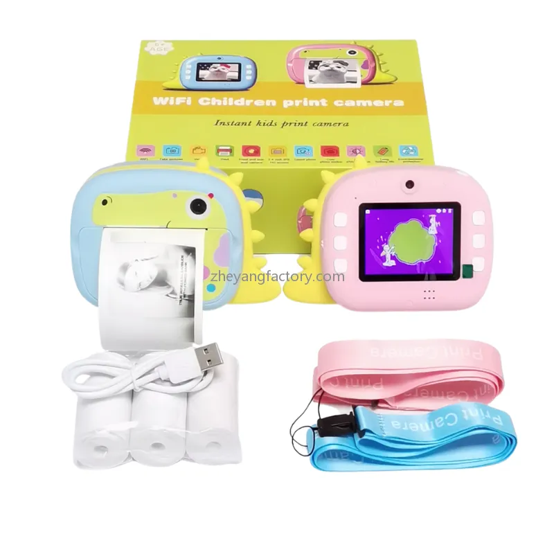 2.4 inch 4K 1080P WiFi dinosaur video kids instant print camera