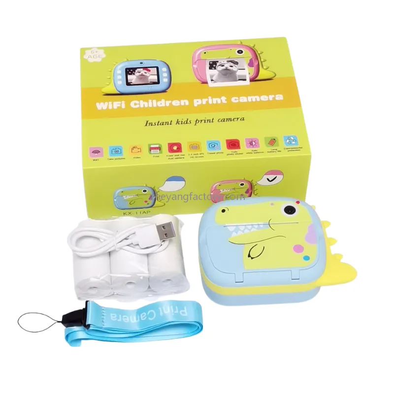 2.4 inch 4K 1080P WiFi dinosaur video kids instant print camera