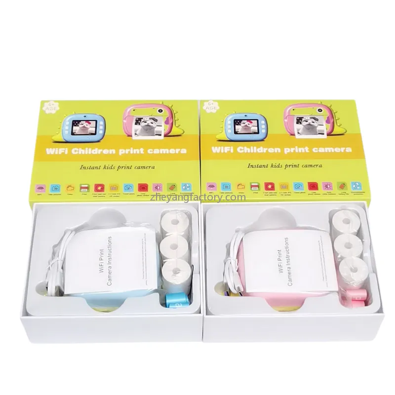 2.4 inch 4K 1080P WiFi dinosaur video kids instant print camera