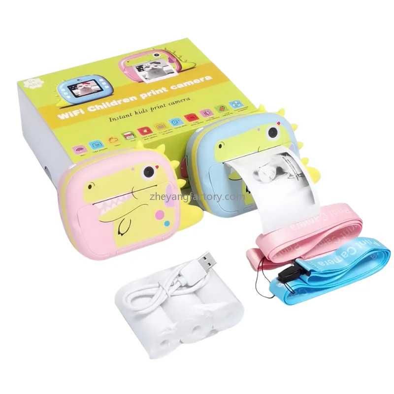 2.4 inch 4K 1080P WiFi dinosaur video kids instant print camera