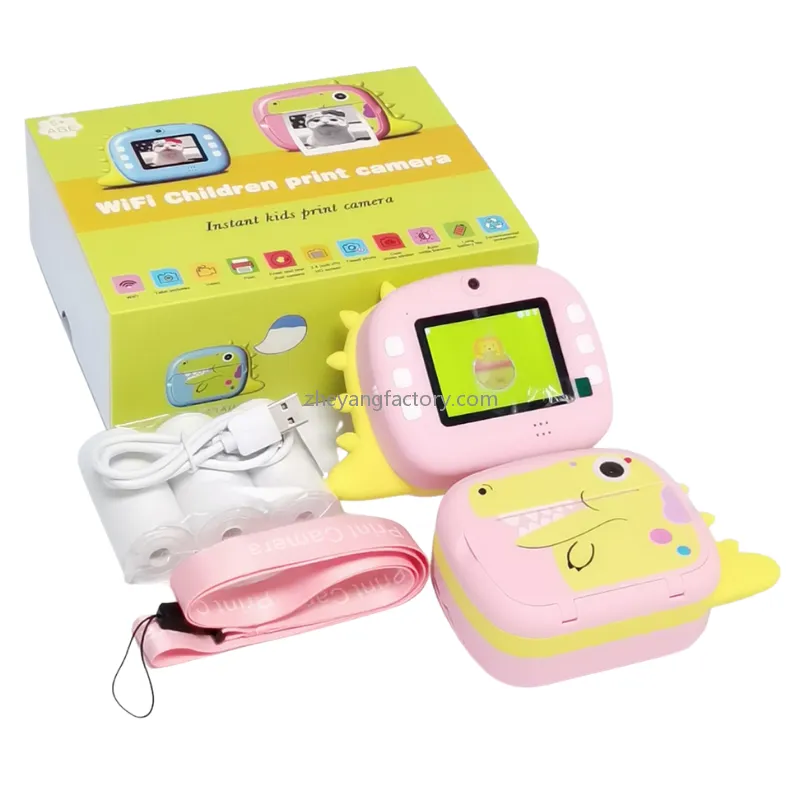 2.4 inch 4K 1080P WiFi dinosaur video kids instant print camera