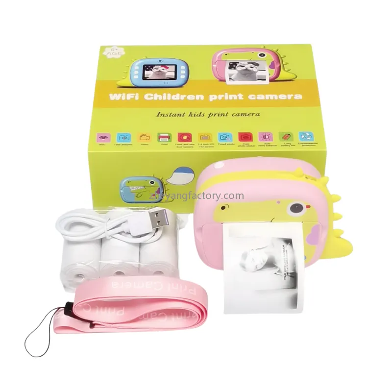 2.4 inch 4K 1080P WiFi dinosaur video kids instant print camera