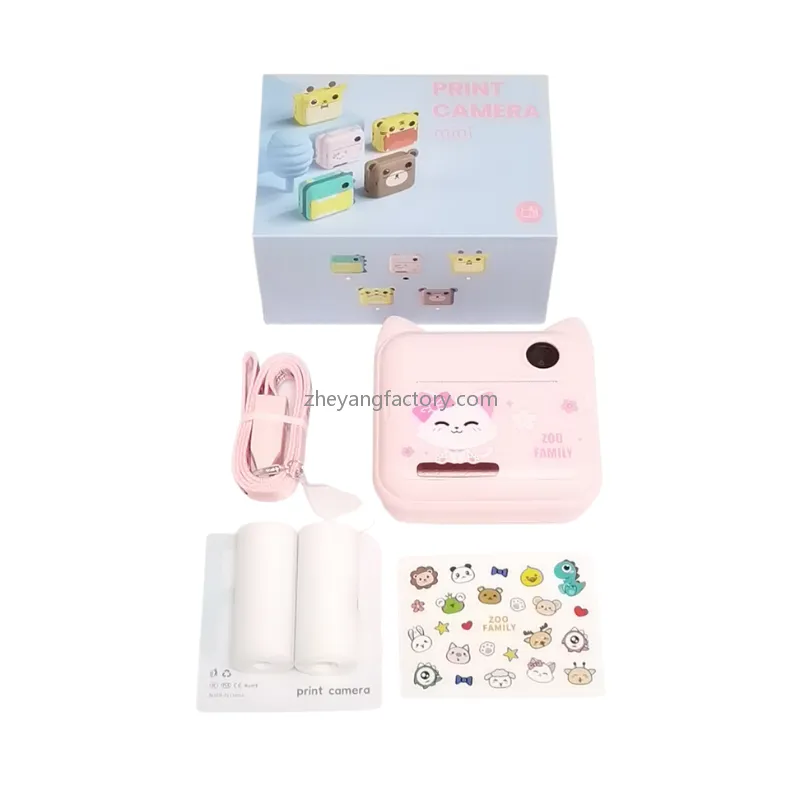 2.4 inch 1080P WiFi bear selfie video kids instant print camera