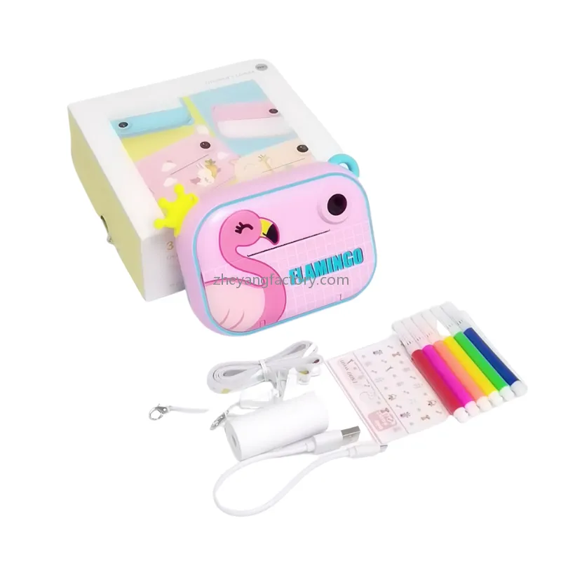 2.4 inch 1080P WiFi pink selfie video kids instant print camera