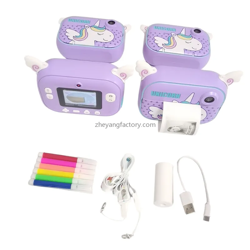 2.4 inch 1080P WiFi pink selfie video kids instant print camera