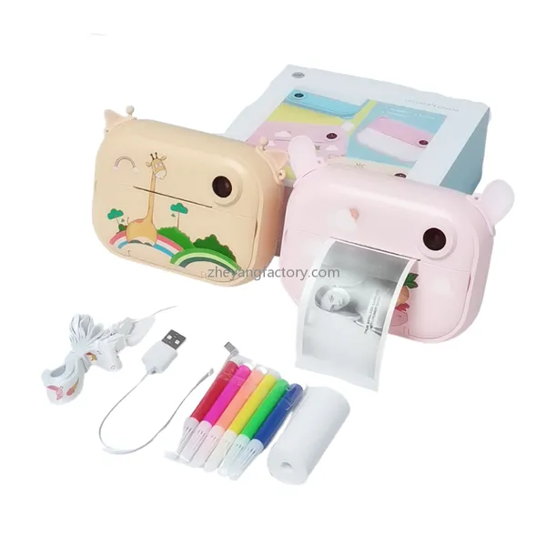 2.4 inch 1080P WiFi pink selfie video kids instant print camera