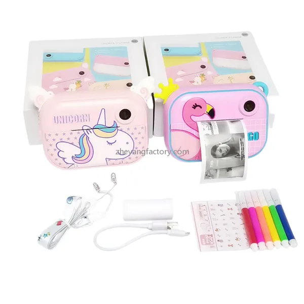 2.4 inch 1080P WiFi pink selfie video kids instant print camera