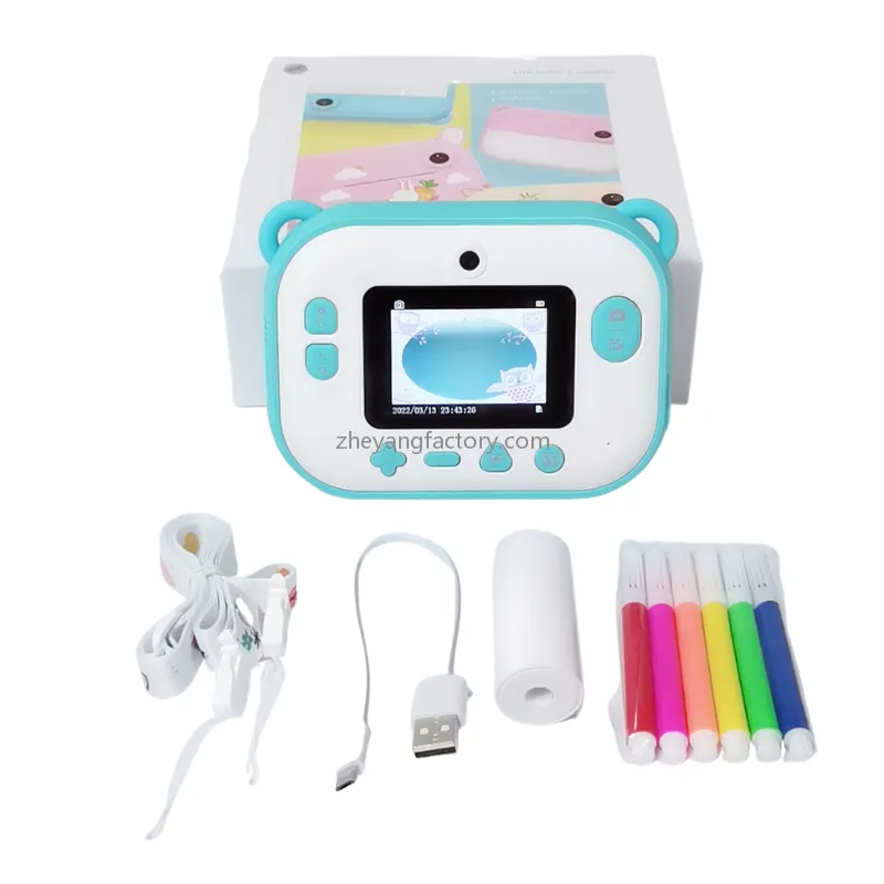 2.4 inch 1080P WiFi blue selfie video kids instant print camera