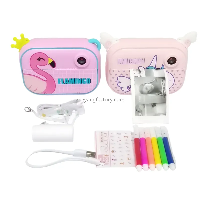 2.4 inch 1080P WiFi flamingo selfie video kids instant print camera