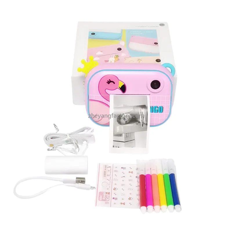 2.4 inch 1080P WiFi flamingo selfie video kids instant print camera