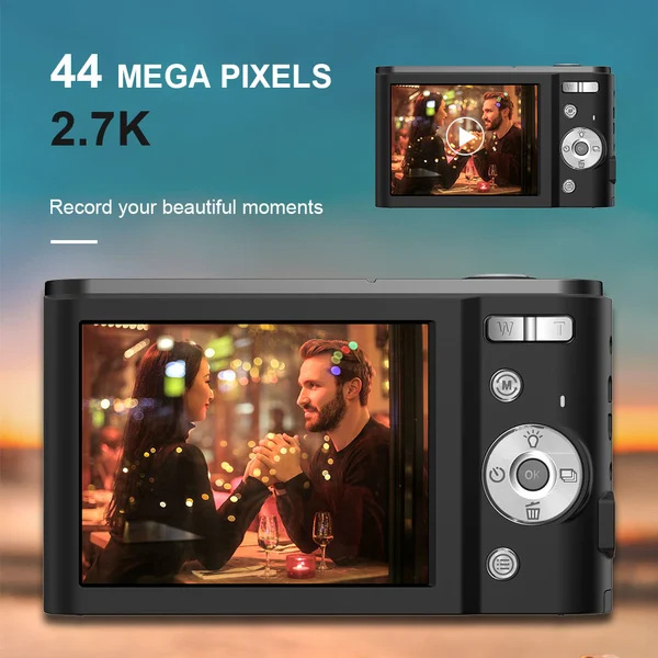 2.88 inch HD 4K 700mAh 44MP children student compact digital camera