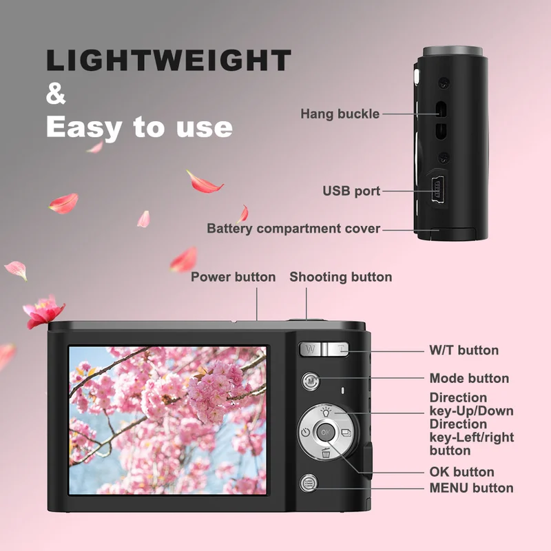 2.88 inch HD 4K 700mAh 44MP children student compact digital camera