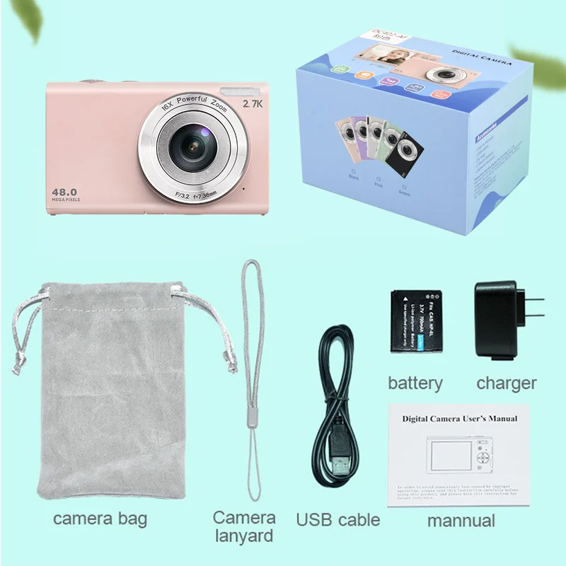 2.88 inch HD 4K 700mAh 48MP children student compact digital camera