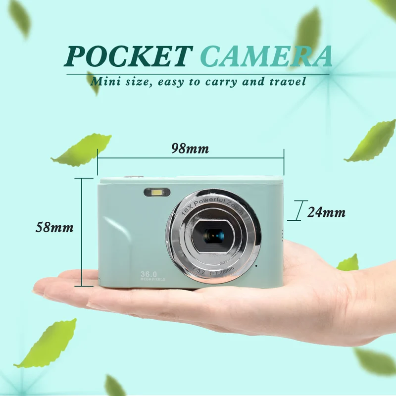 2.44inch FHD 1080P 700mAh 36MP children student compact digital camera