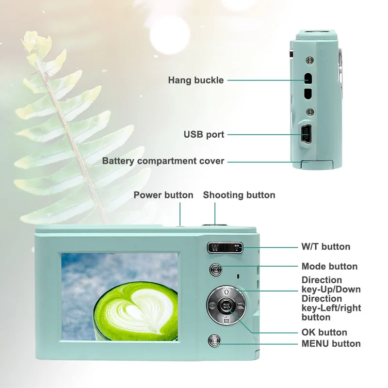 2.44inch FHD 1080P 700mAh 36MP children student compact digital camera