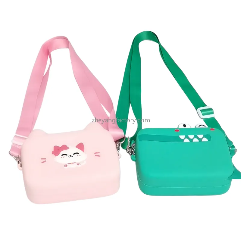 Pink waterproof dustproof silicone cat kids camera bag