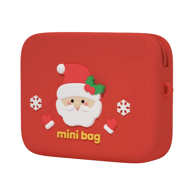 Red waterproof dustproof silicone Christmas kids camera bag