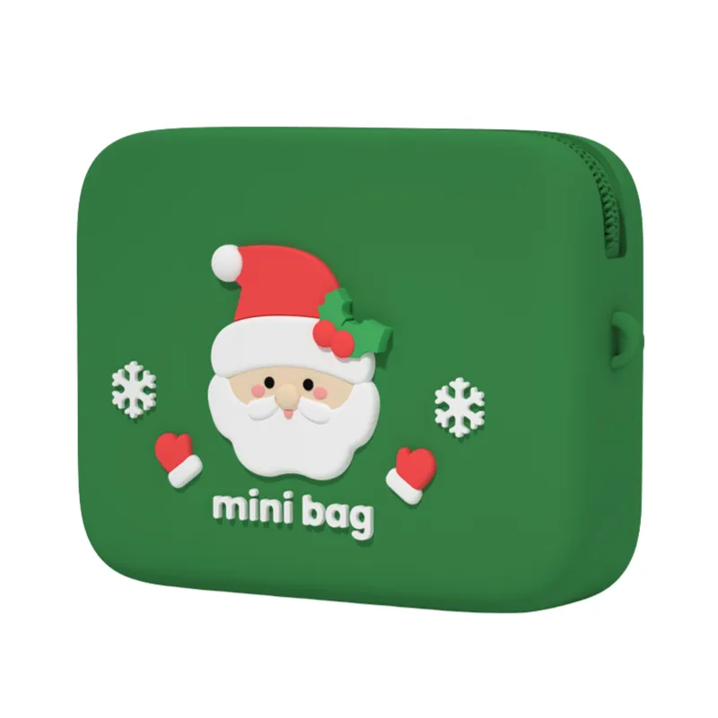 Green waterproof dustproof silicone Christmas kids camera bag