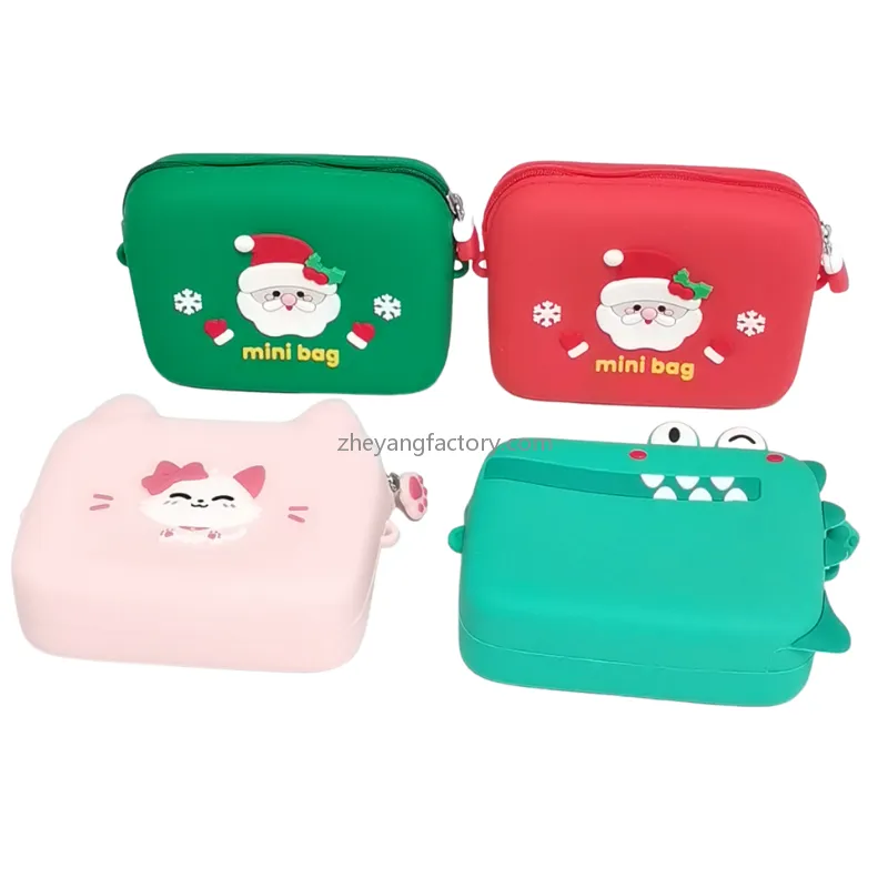 Green waterproof dustproof silicone Christmas kids camera bag