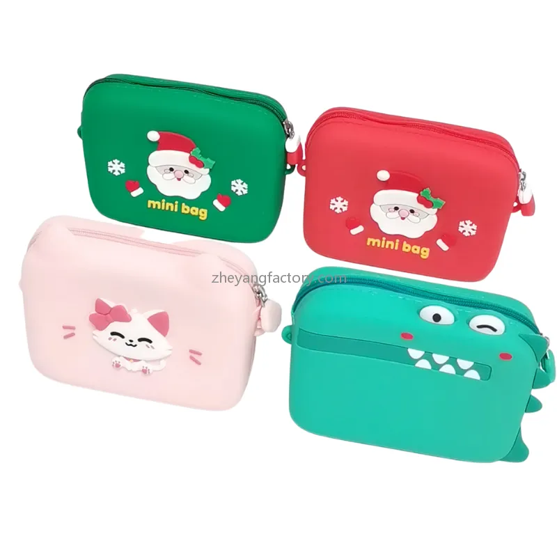 Green waterproof dustproof silicone Christmas kids camera bag