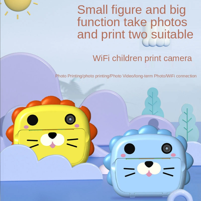2.4 inch 4K 1080P WiFi lion video kids instant print camera