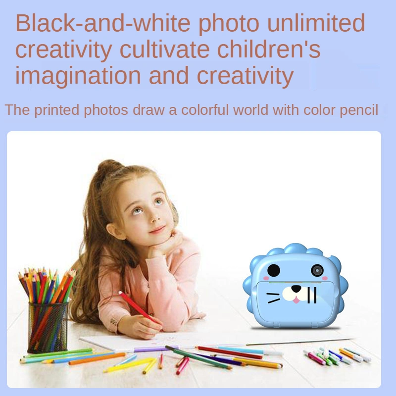 2.4 inch 4K 1080P WiFi lion video kids instant print camera