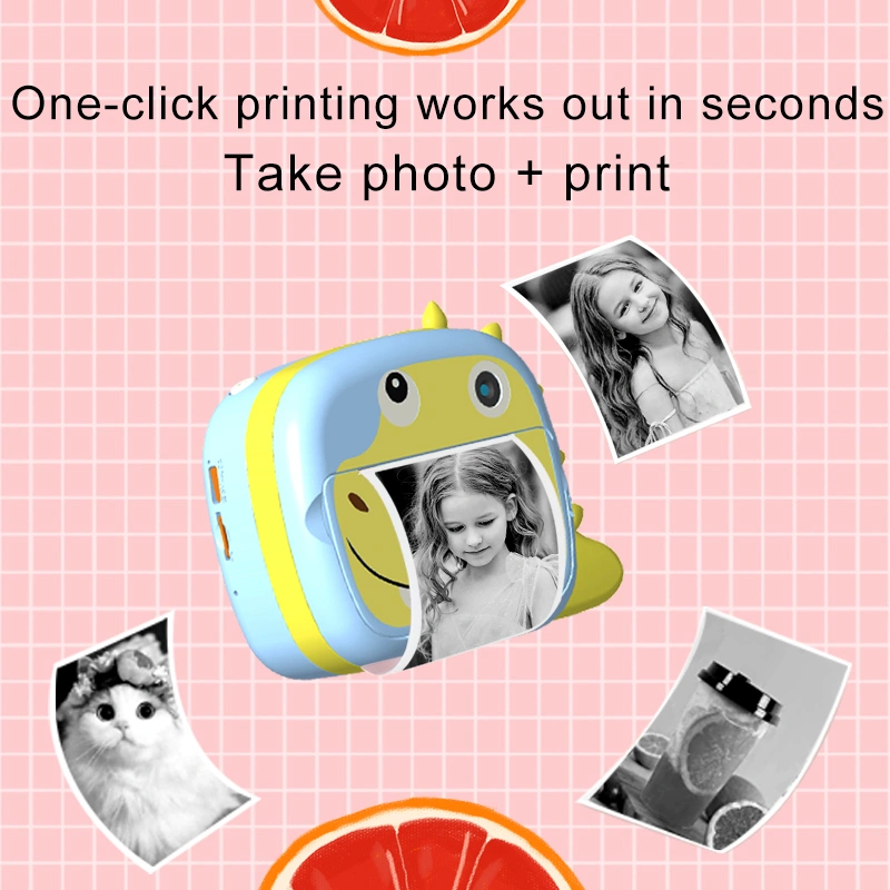 2.4 inch 4K 1080P WiFi dinosaur video kids instant print camera