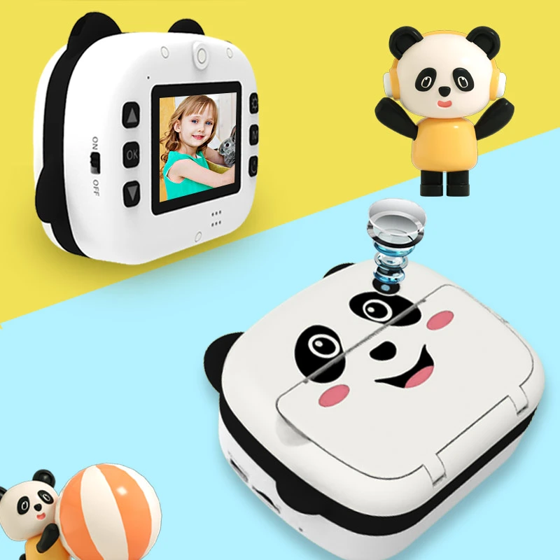2.4 inch 4K 1080P WiFi panda video kids instant print camera