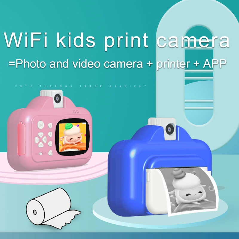 2.4 inch 4K 1080P WiFi 1200mAh video kids instant print camera