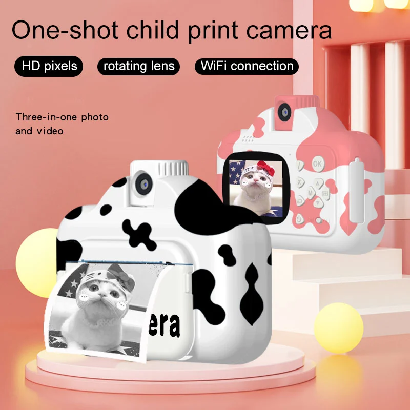 2.4 inch 4K 1080P WiFi 1200mAh video kids instant print camera