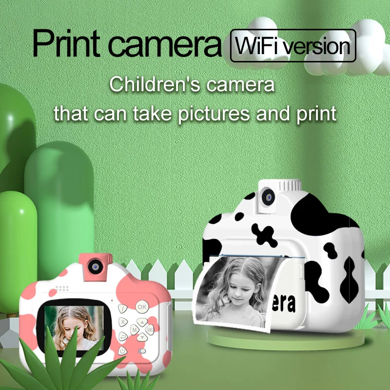 2.4 inch 4K 1080P WiFi 1200mAh video kids instant print camera