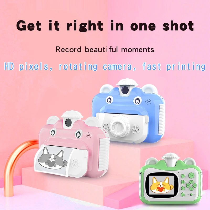 2.4 inch 4K 1080P 1200mAh video kids instant print camera