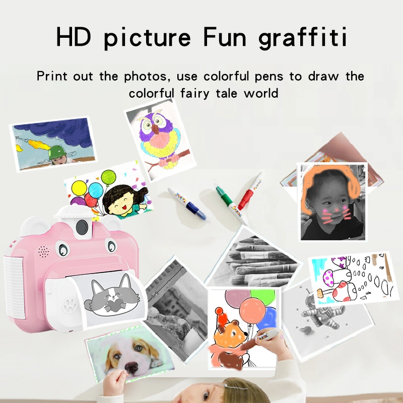 2.4 inch 4K 1080P 1200mAh video kids instant print camera