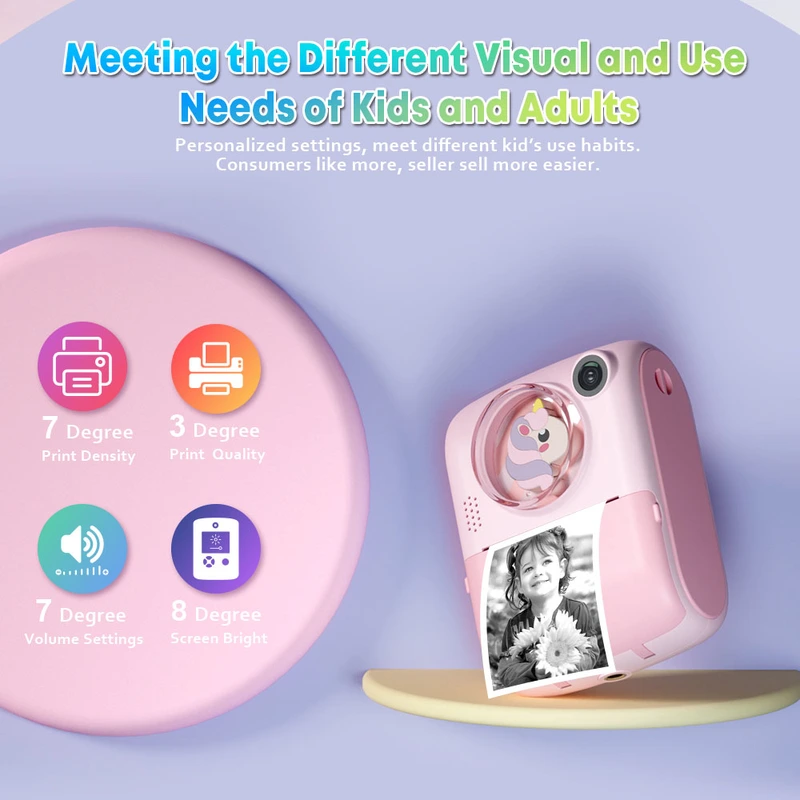 2.0 inch 40MP 1080P video recording kids instant print camera