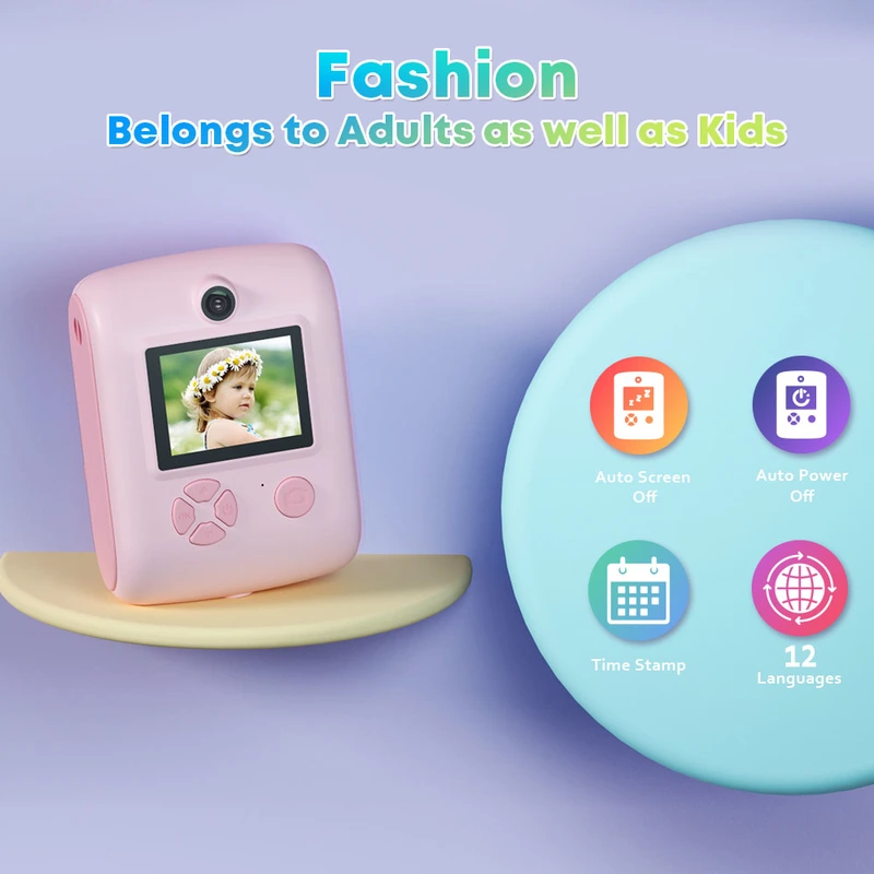 2.0 inch 40MP 1080P video recording kids instant print camera