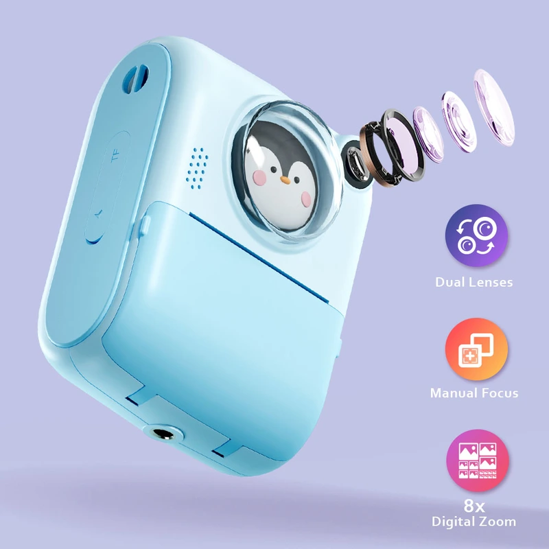 2.0 inch 40MP 1080P video recording kids instant print camera
