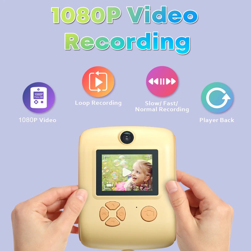 2.0 inch 40MP 1080P video recording kids instant print camera
