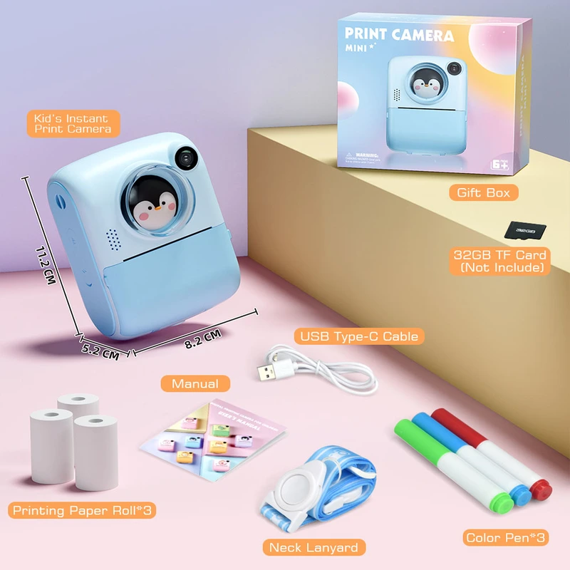 2.0 inch 40MP 1080P video recording kids instant print camera