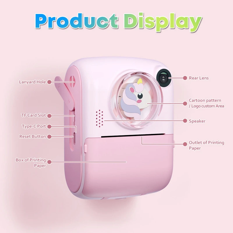 2.0 inch 40MP 1080P video recording kids instant print camera