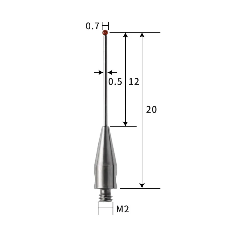 M2 stylus, ruby ball, tungsten carbide stem