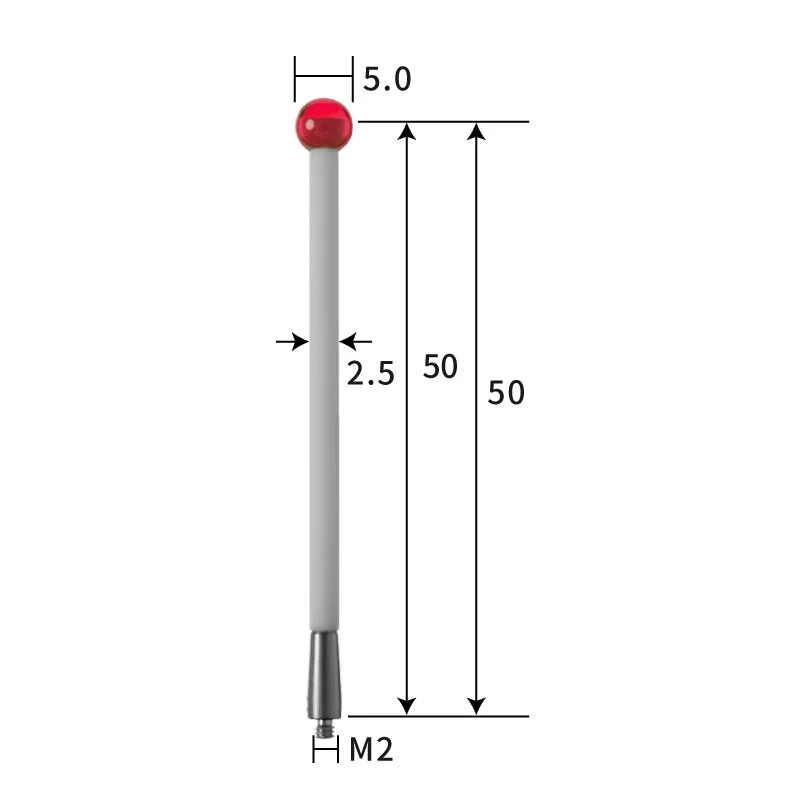 M2 stylus, ruby ball, ceramic stem