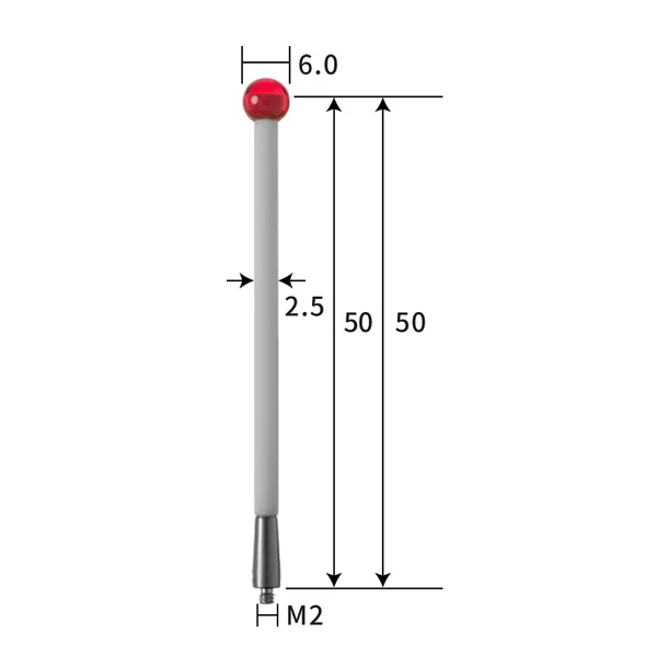 M2 stylus, ruby ball, ceramic stem