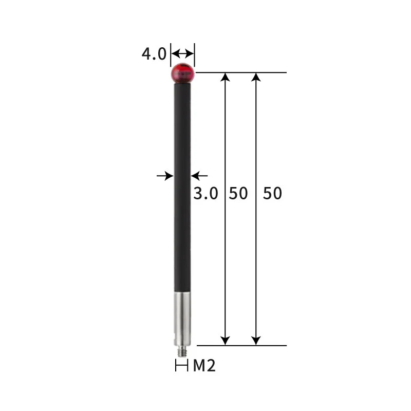 M2 stylus, ruby ball, carbon fiber rod